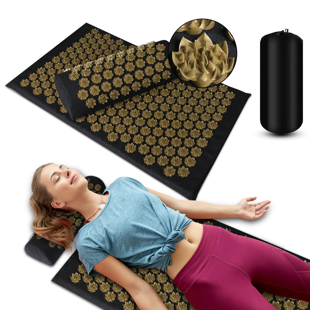 Premium Akupressur-Matte & Kissen Set – Entspannung für Rücken und Nacken